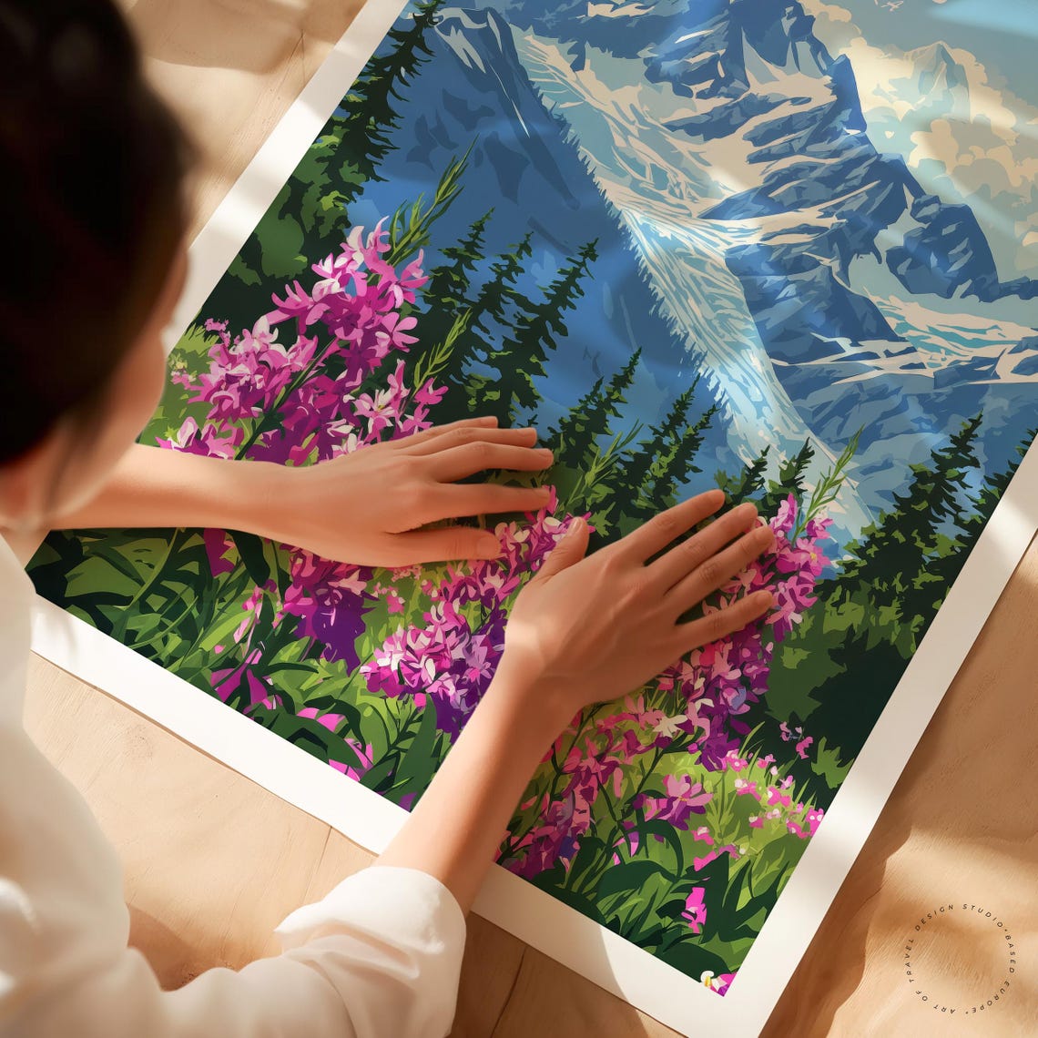 Juneau Alaska Glacier Peak Wildflowers Pine Forest Mountain Poster - Image 3