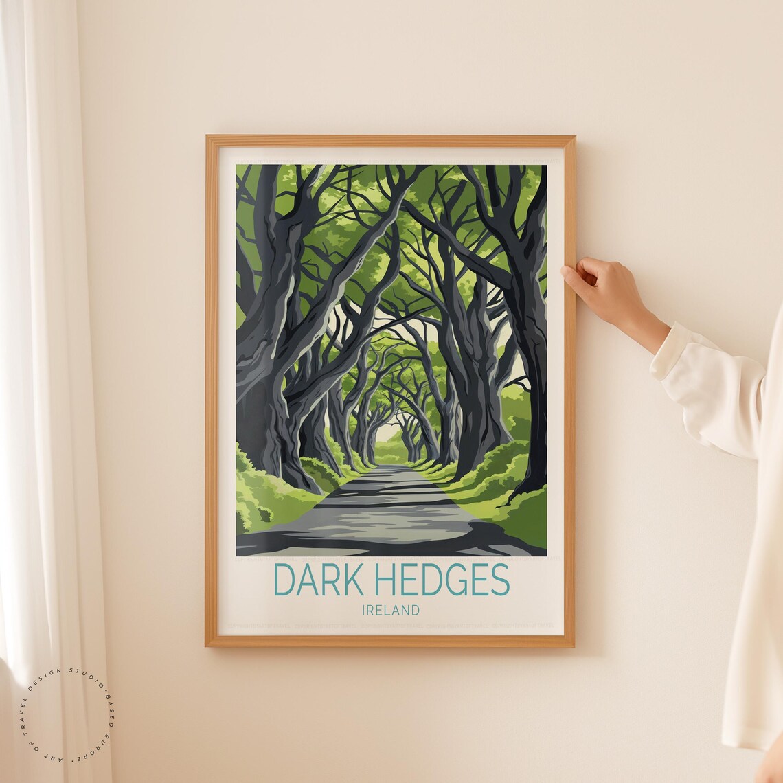 Dark Hedges Ireland Twisted Beech Tunnel Road Moody Forest Poster - Image 5