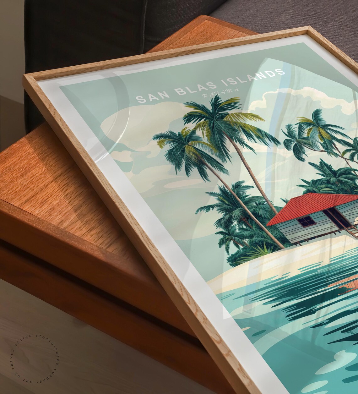 San Blas Islands Panama Palm Trees Island Hut Lagoon Travel Poster - Image 6