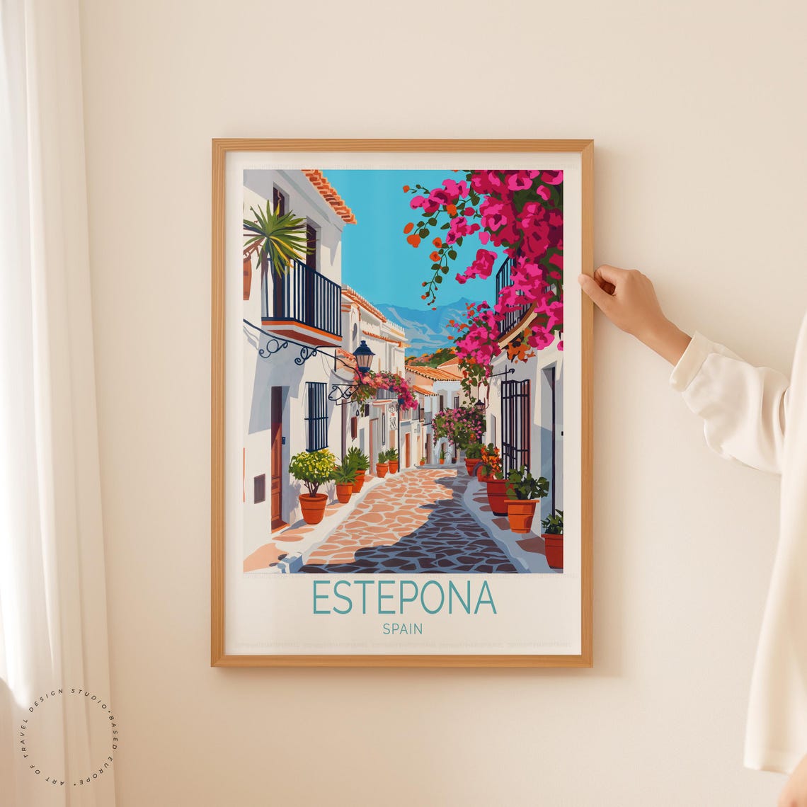 Estepona Spain Whitewashed Street Bougainvillea Costa Del Sol Poster - Image 5