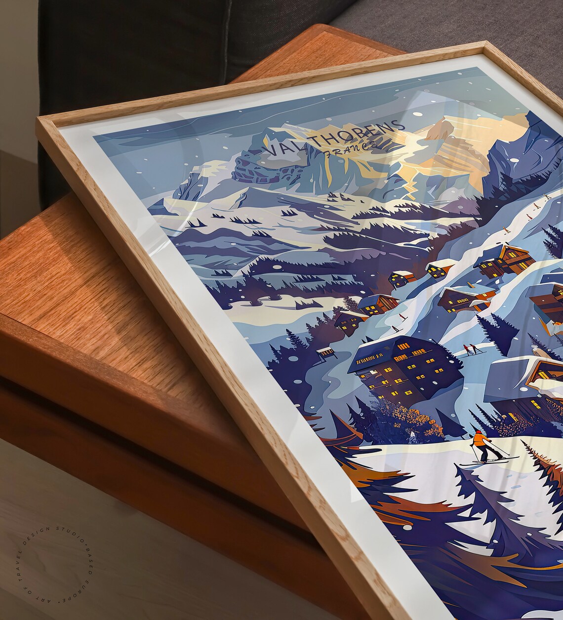Val Thorens France Alpine Ski Village Winter Night Travel Poster - Image 3