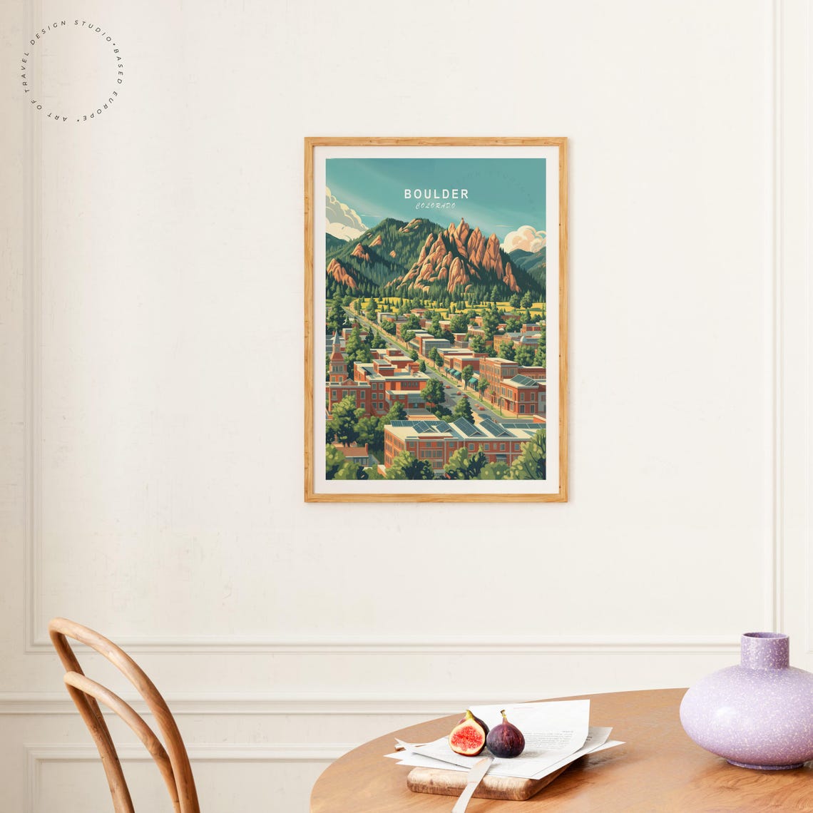 Boulder Colorado Flatirons Red Rocks Main Street View Travel Poster - Image 4