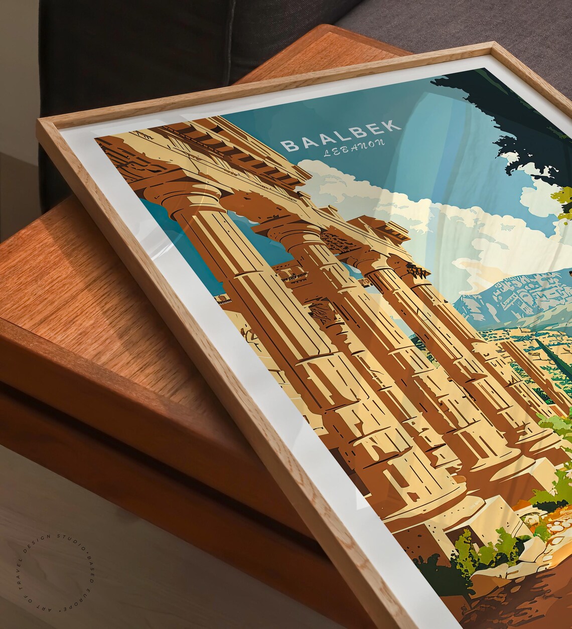 Baalbek Lebanon Travel Poster Lebanon Wall Art Baalbek Lebanon Vintage Print Home Decor Birthday Gifts Wedding Present - Image 3