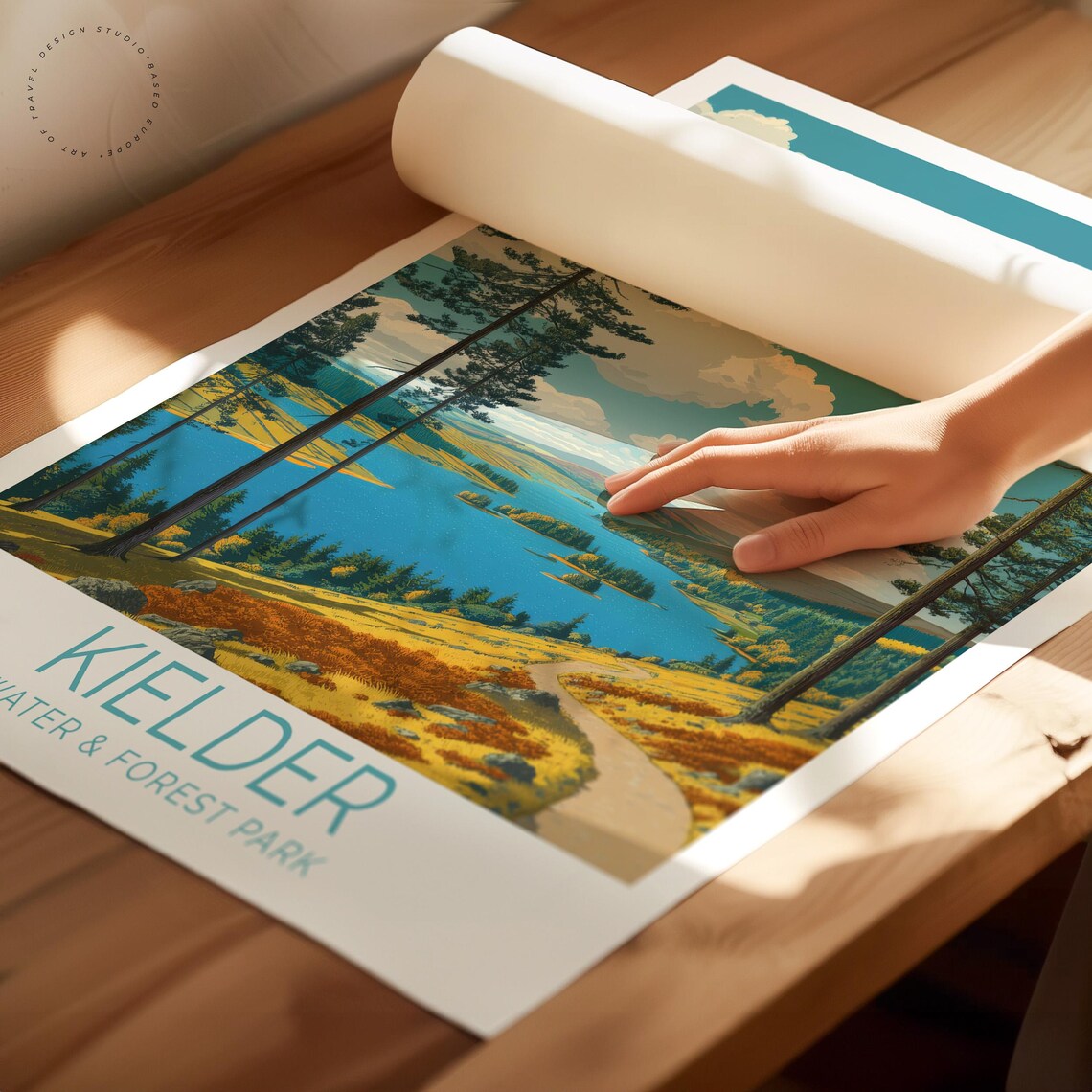 Kielder Water Forest Park Pine Lake Path Scenic Travel Poster - Image 2