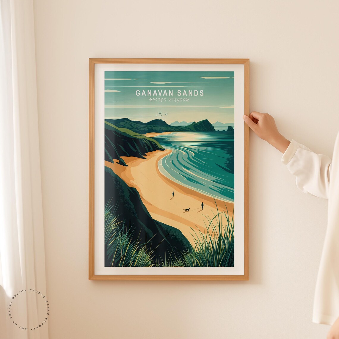 Ganavan Sands United Kingdom Golden Beach Sunset Walkers Dog Poster - Image 5