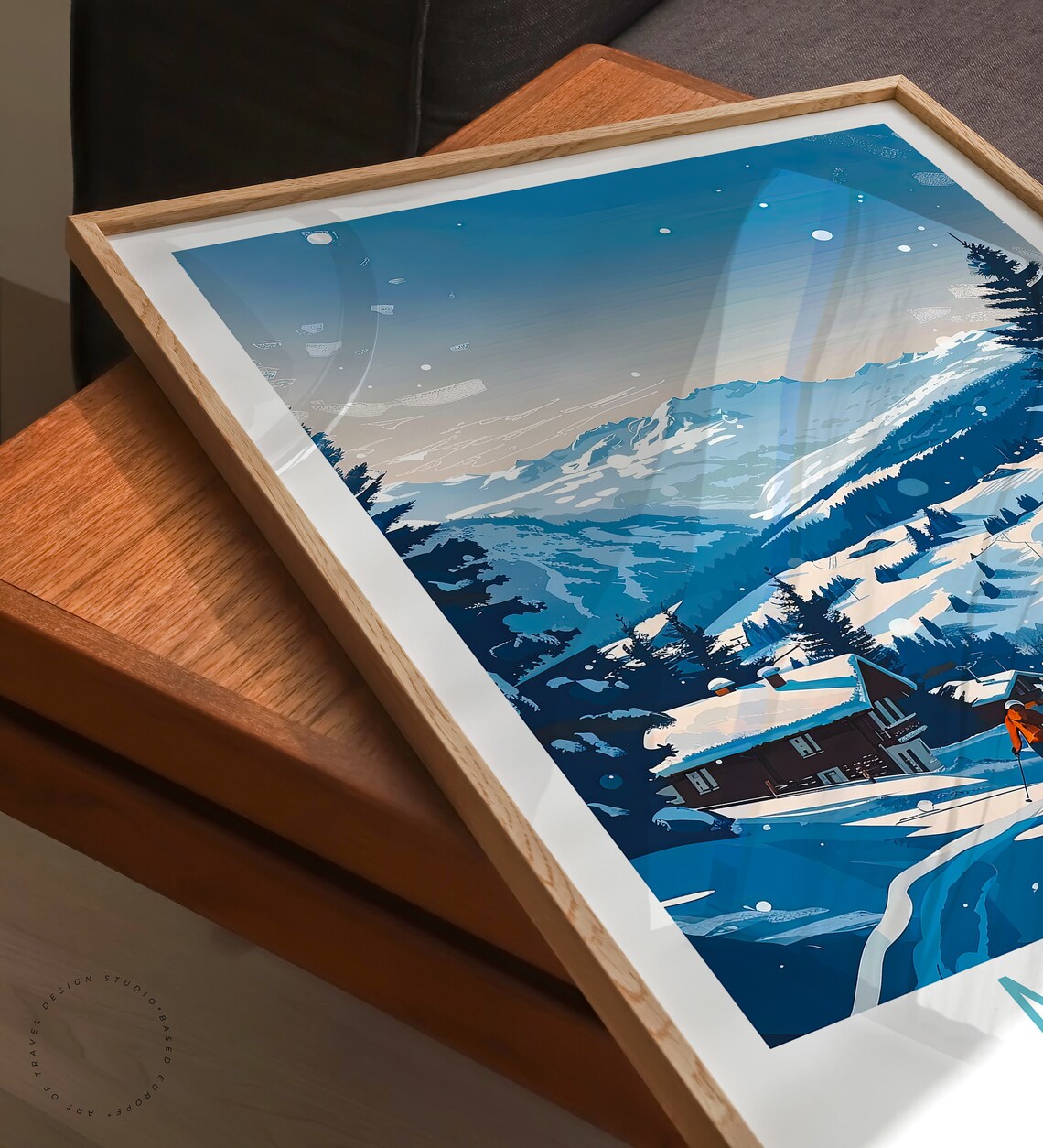Morzine France Snowy Chalet Village Winter Morning Light Poster - Image 3