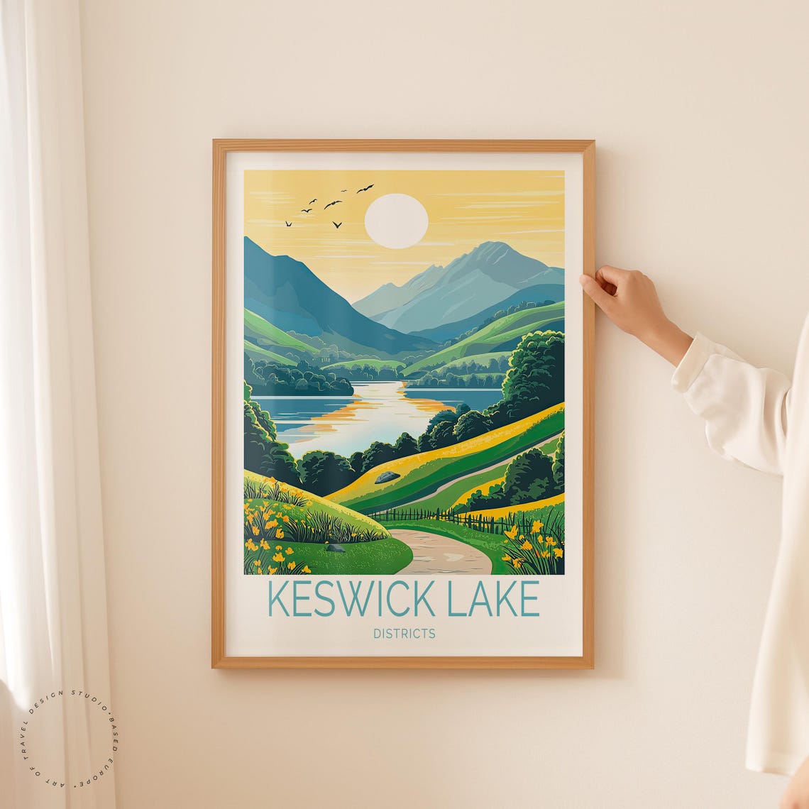 Keswick Lake District England Mountains Sunset Lake Path Poster - Image 2