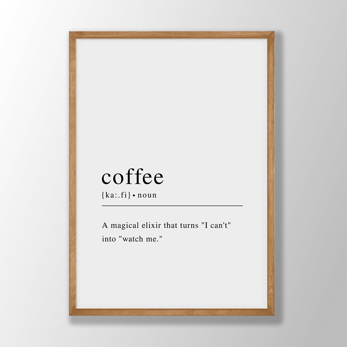Coffee Definition Print Wall Art Poster Decor Quote Minimalist