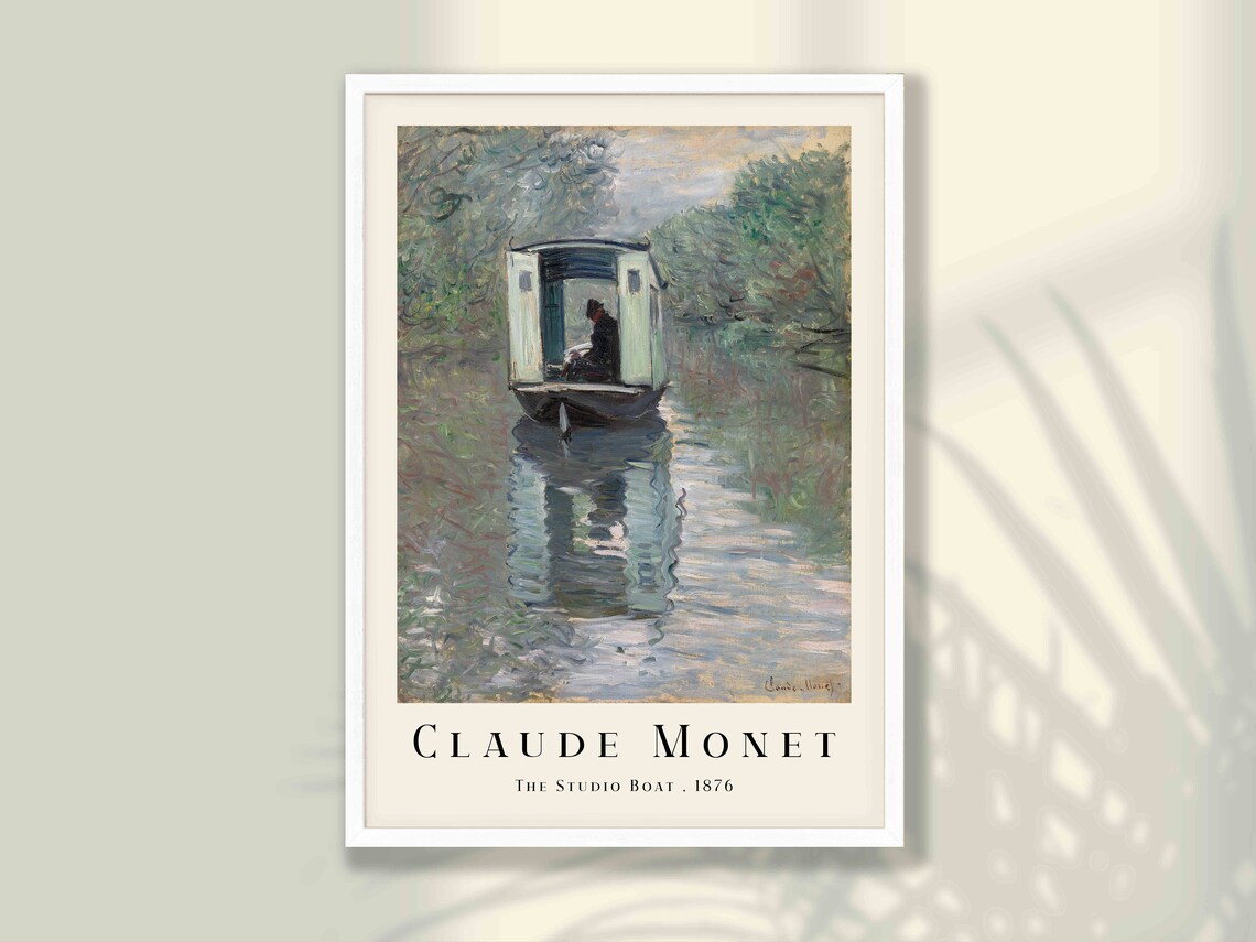 Claude Monet The Studio Boat, Impressionism Art Print