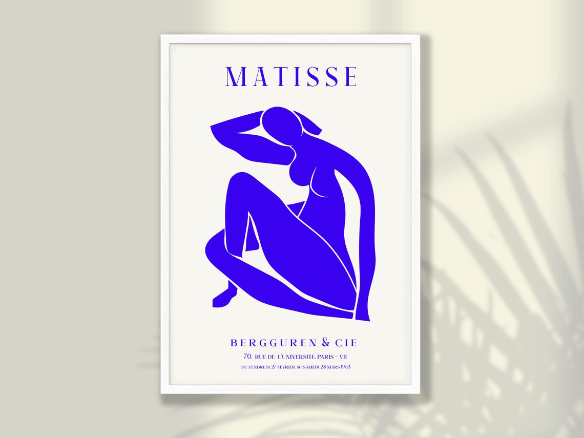 Matisse Blue Seated Figure Cutout 1953 Exhibition Art Poster