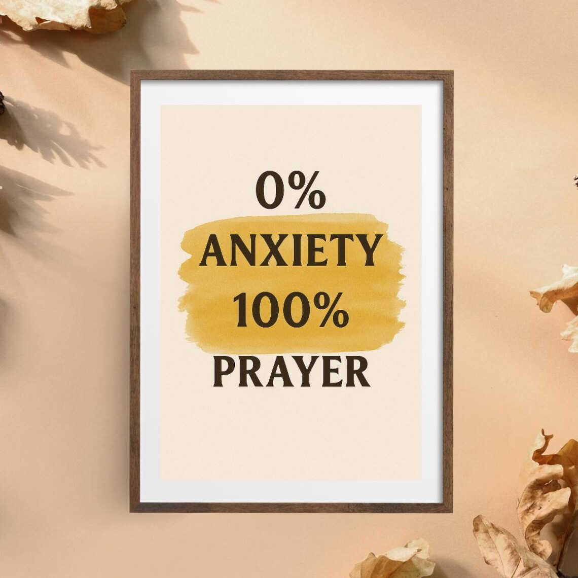 0 Anxiety 100 Prayer Wall Art Christian Quote Faithbased Scripture Decor Relief Home Office Print - Image 2