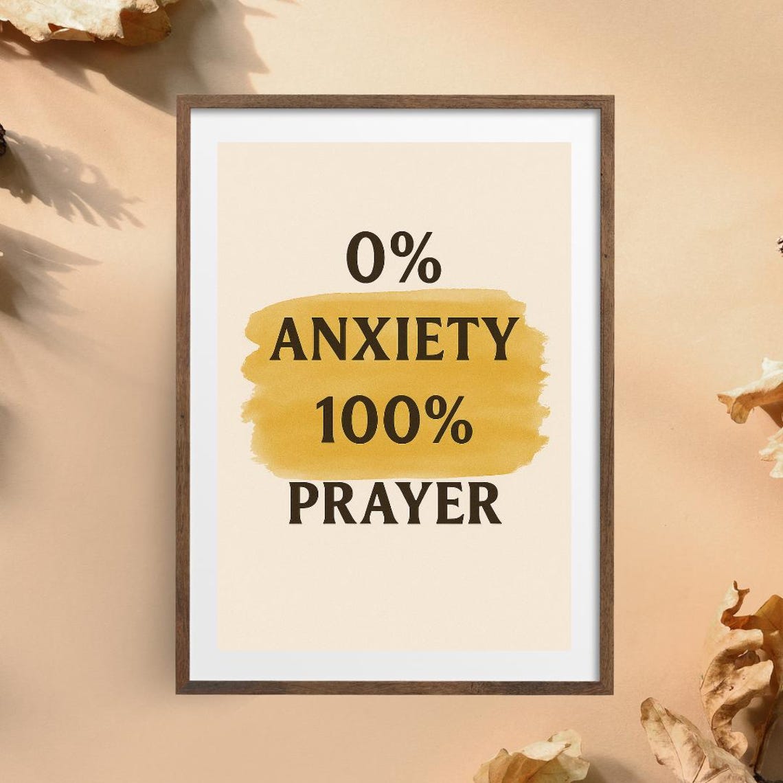 0 Percent Anxiety 100 Percent Prayer Christian Faith Quote Poster - Image 2