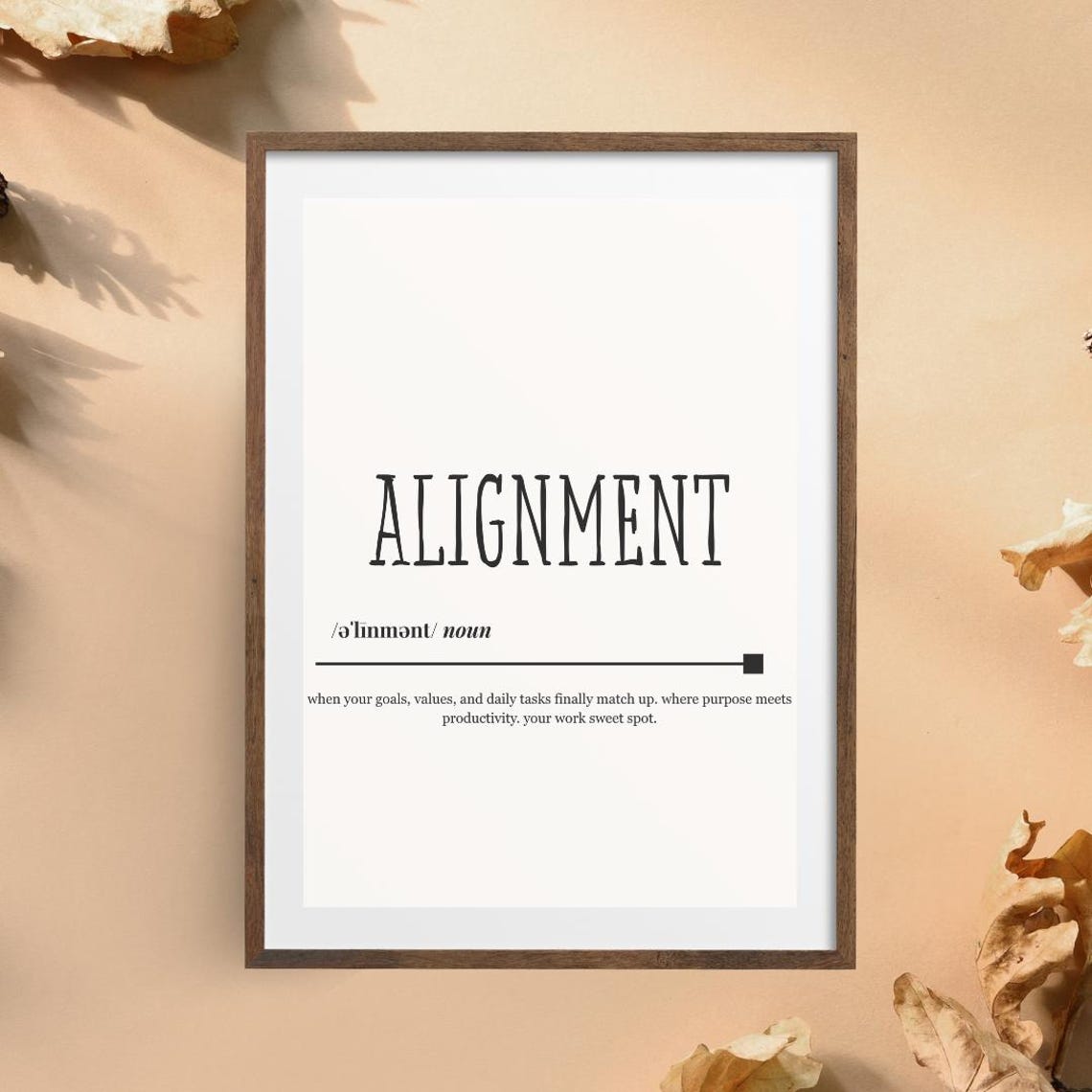 Alignment Wall Art Minimalist Motivational Office Decor Quote For Productivity Purpose Home Workspace - Image 2