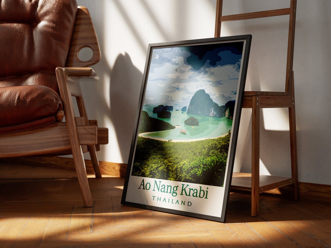Ao Nang Krabi Thailand Limestone Islands Beach View Photo Poster - Image 2