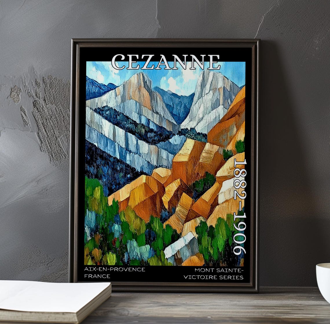 Cezanne Mont Sainte-Victoire Geometric Rock Strata Landscape Poster