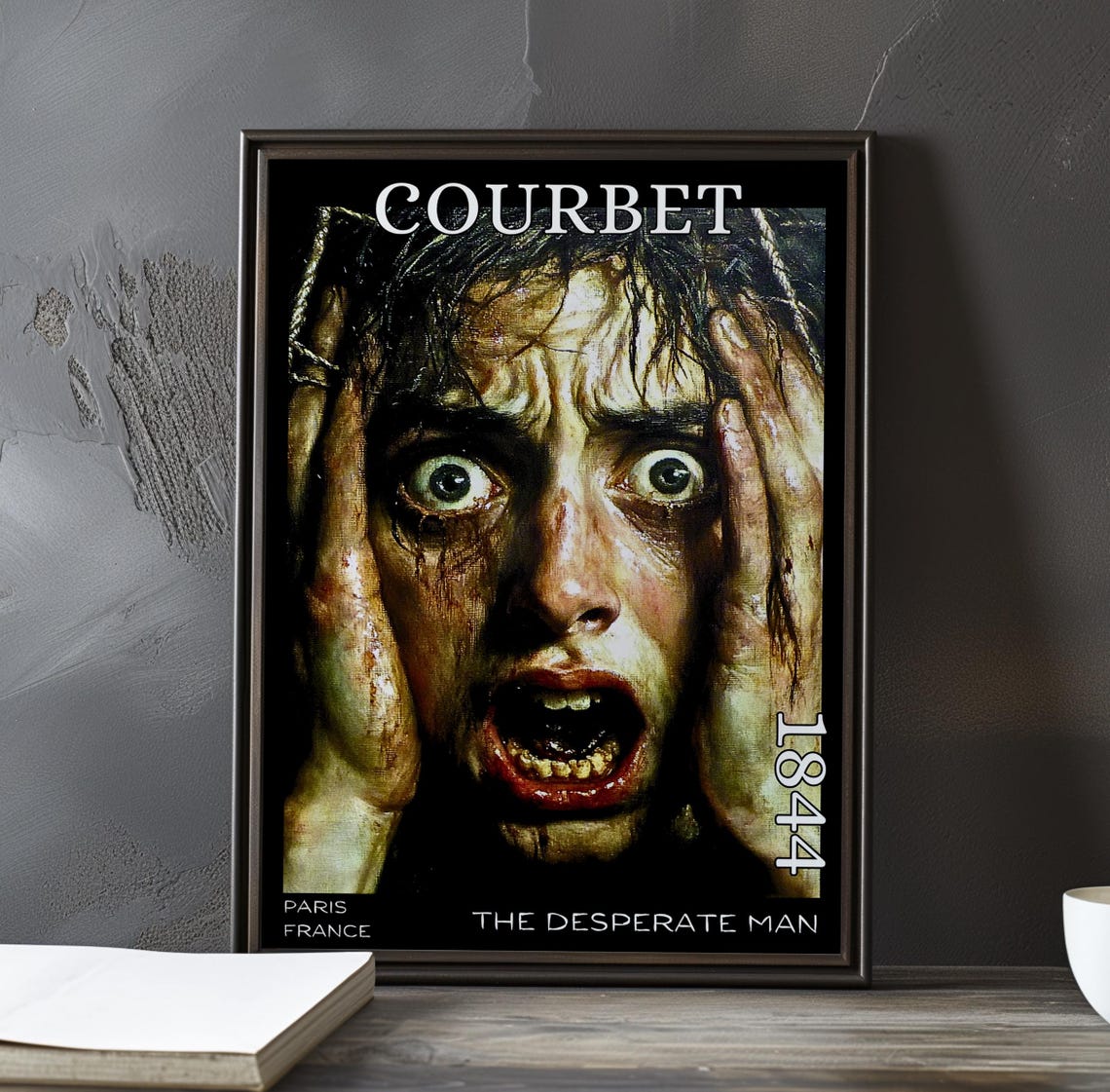 Gustave Courbet Desperate Man Raw Scream Close-Up 1844 Poster