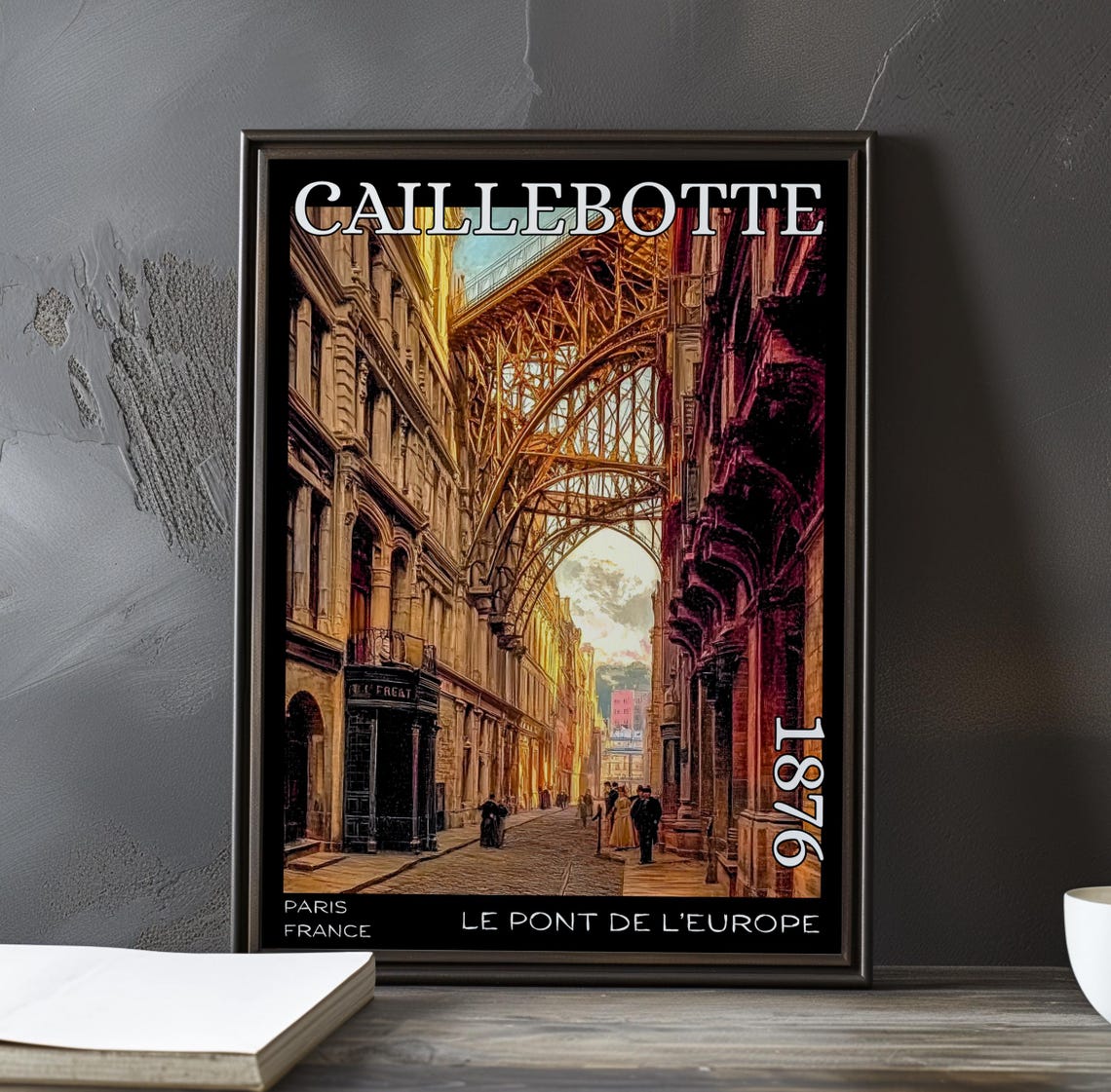 Caillebotte Le Pont de l'Europe Golden Bridge Street Scene Poster