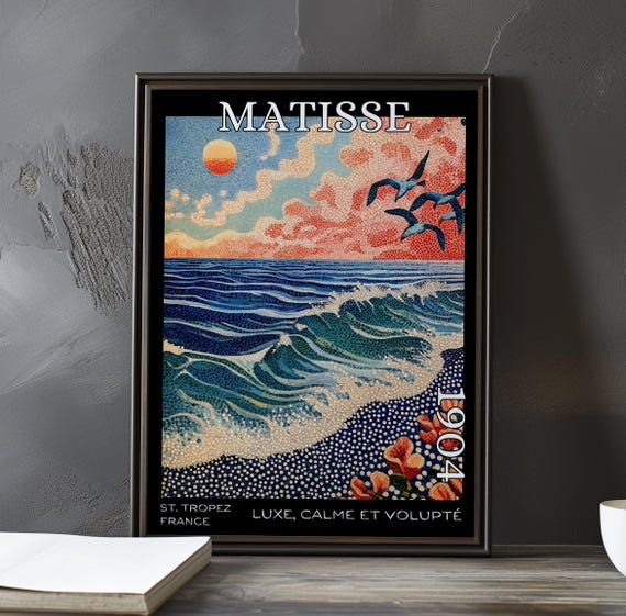Luxe Calme Et Volupt 1904 Henri Matisse Print Poster Pointillism Fauvism French Post Impressionism Coast Landscape Modern Art Decor