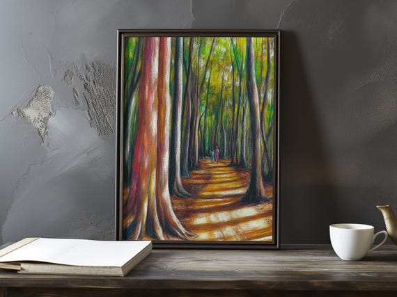 A Forest Path In Sunlight Paul Cezanne Inspired Impressionist Art Print French Natural Landscape Poster Still Life Decor