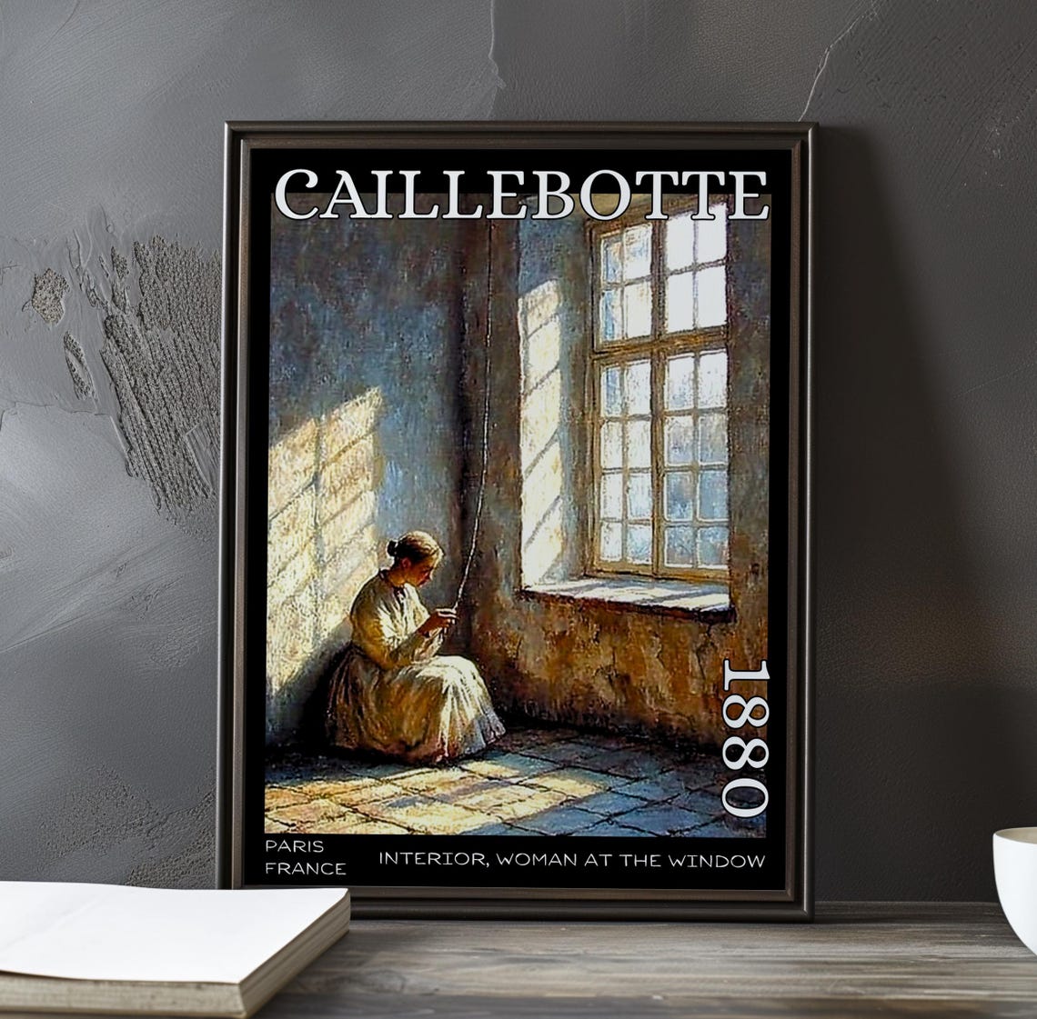 Caillebotte Woman Sewing in Sunbeam Corner 1880 Interior Poster