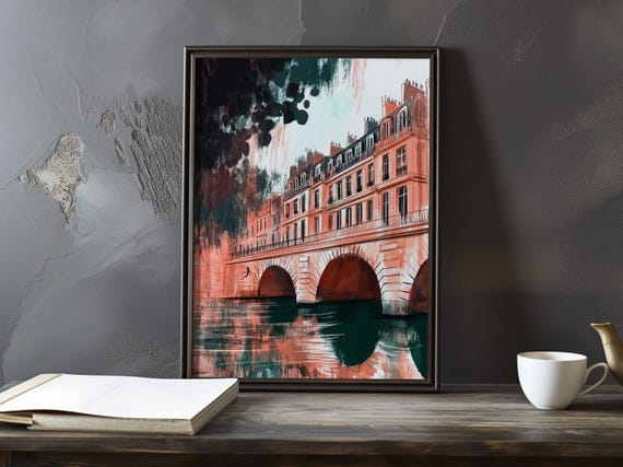 A Bridge Over The Seine Johan Jongkind Inspired Impressionist Art Print Maritime Landscape Poster 19thcentury Seascape Paintings