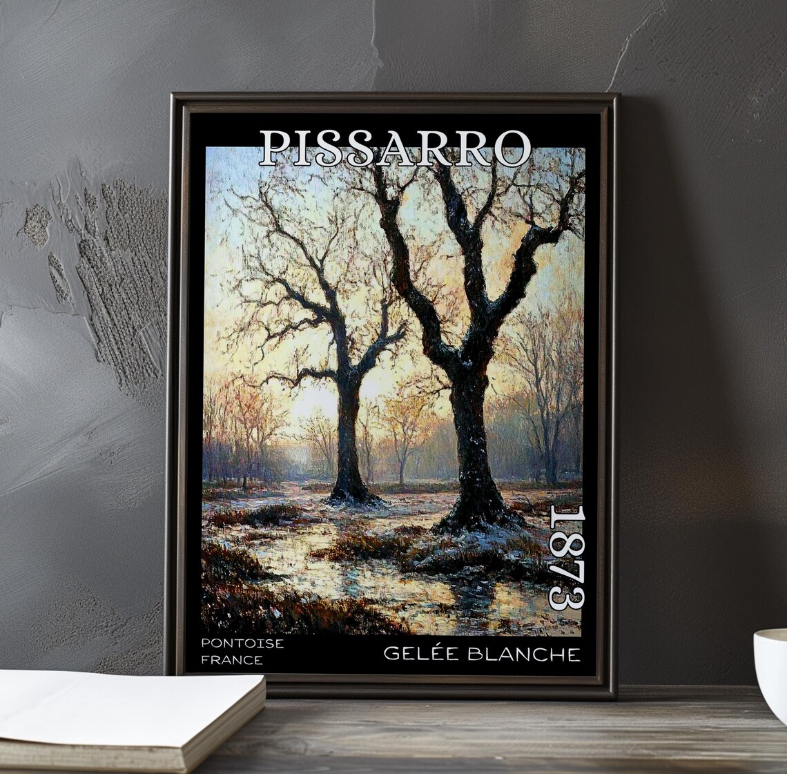 Pissarro Gelee Blanche 1873 Bare Trees by a Frosty Pond Poster