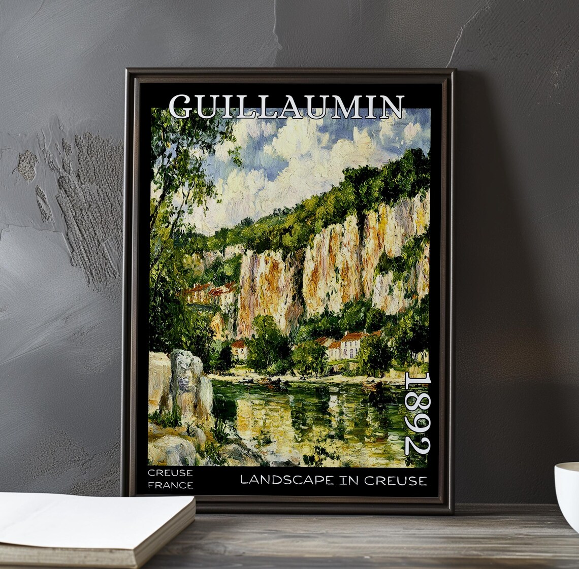 Landscape in Creuse 1892 France Golden Cliff Calm River Poster