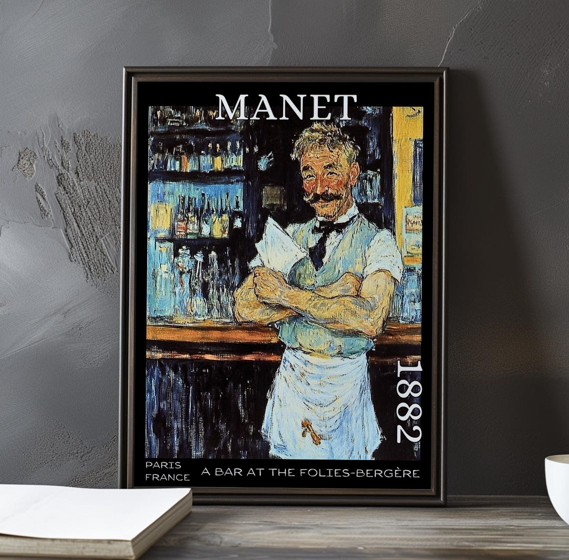 Manet Smiling Bartender with Folded Arms 1882 Paris France Poster