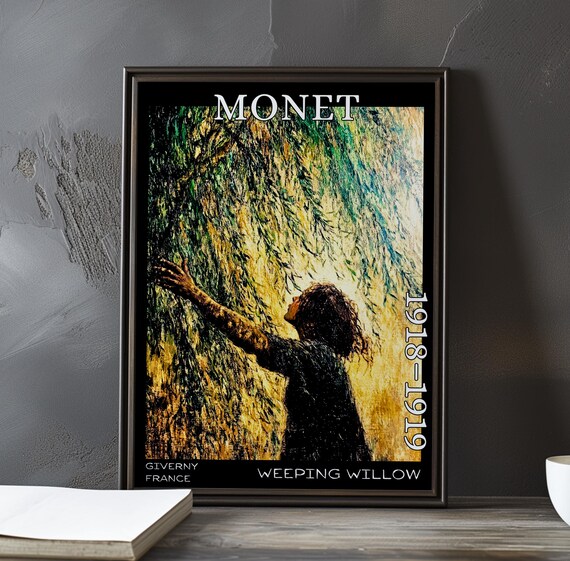 Weeping Willow Woman Reaching Branches Monet 1918-1919 Poster
