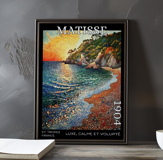 Matisse Luxe Calme 1904 St Tropez Sunset Cove Waves Art Poster