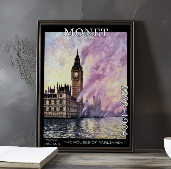 The Houses Of Parliament 18991904 Claude Monet Print Poster Impressionism Post Impressionist London Misty River Thames Light Decor