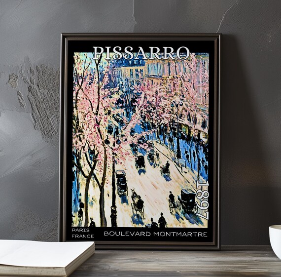 Pissarro Boulevard Montmartre 1897 Lampposts Carriages Avenue Poster