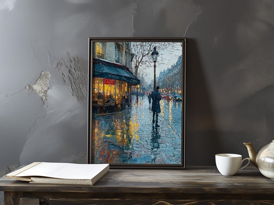 Gustave Caillebotte-Inspired Parisian Street Scene Art Print