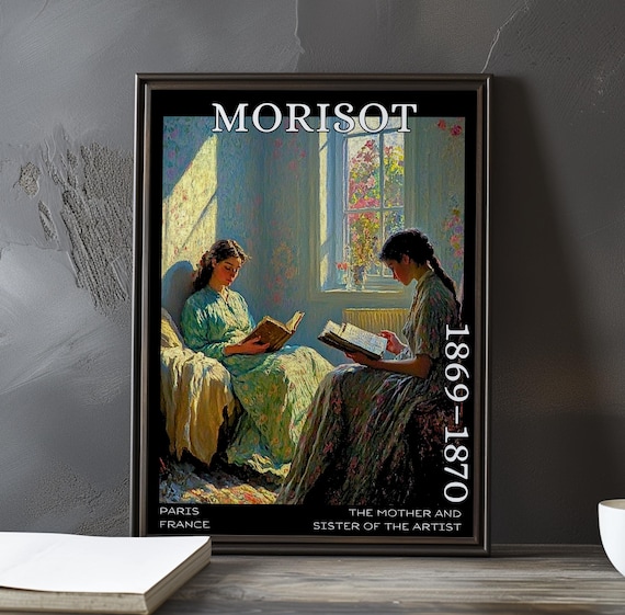 Berthe Morisot Two Women Reading by Sunlit Window 1869 Poster