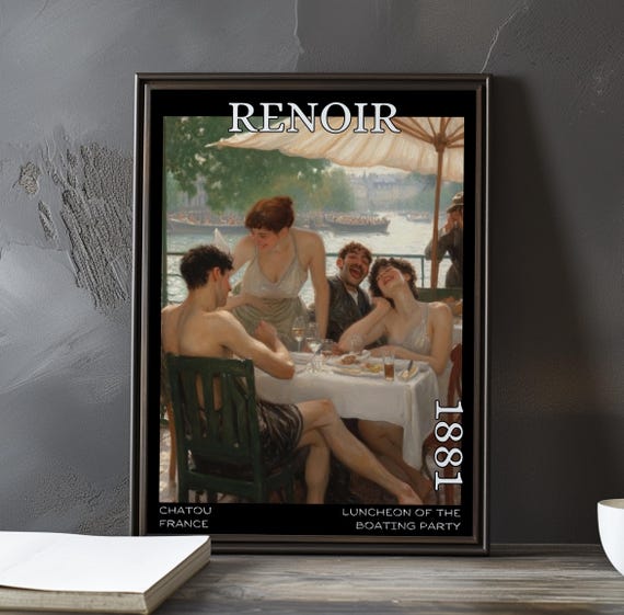 Luncheon Of The Boating Party 1881 Pierreauguste Renoir Print Poster French Impressionism Dining Scene Social Gathering Art