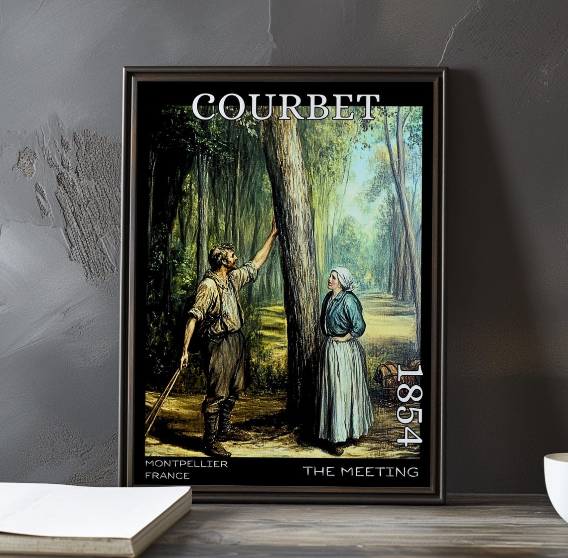 The Meeting Pointing Up at a Towering Tree 1854 Courbet Poster