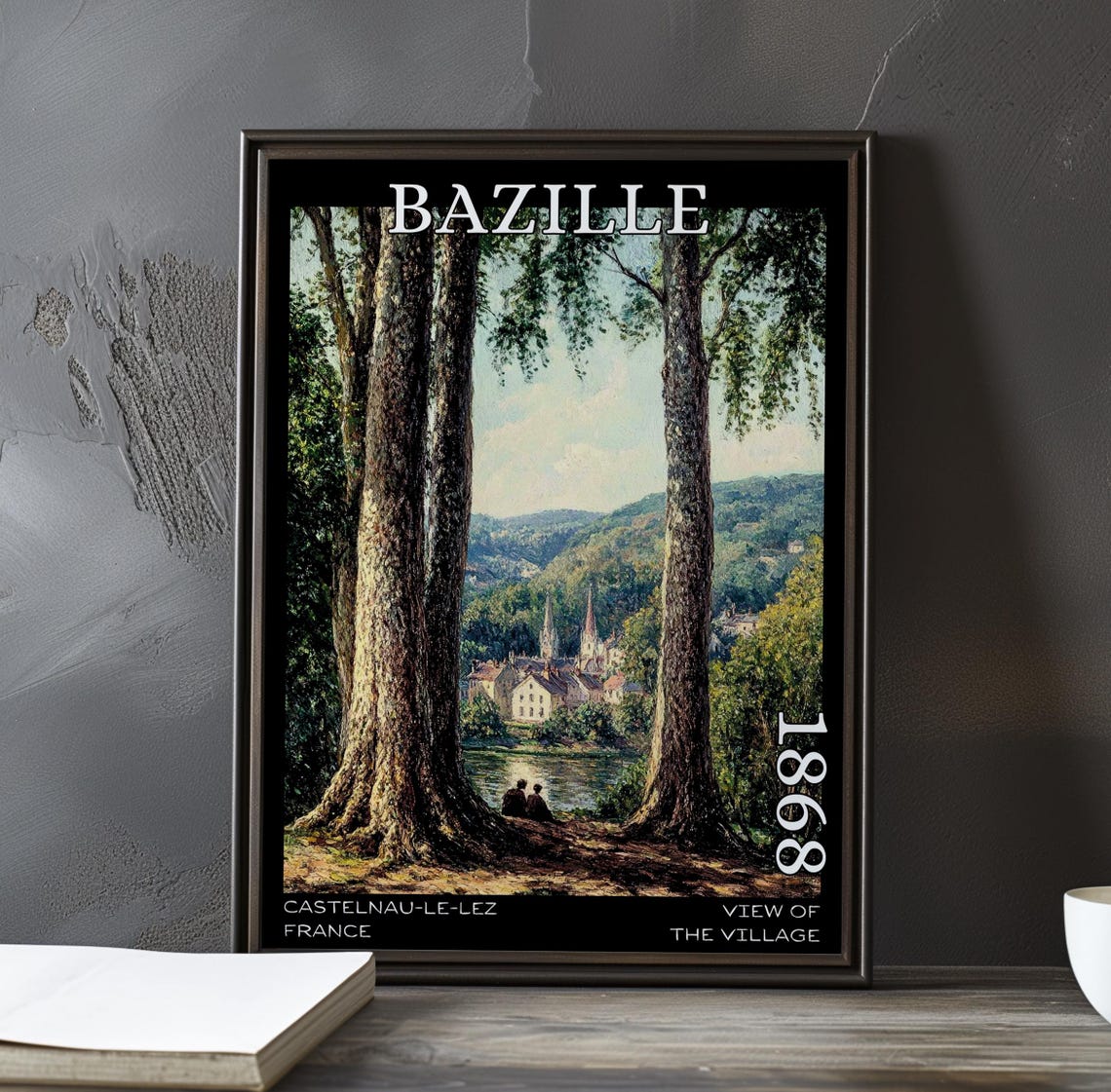 View Of The Village 1868 Frdric Bazille Print Poster French Impressionist Countryside Plein Air Rural Scene 19th Century Art Decor