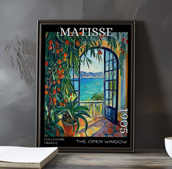 The Open Window 1905 Henri Matisse Print Poster Fauvism Colorful Coastal View French Post Impressionism Modern Art Decor Painting Deco