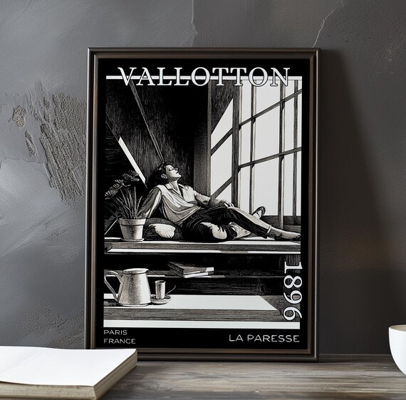 Vallotton La Paresse 1896 Woman Lounging by Sunlit Window Bench Poster