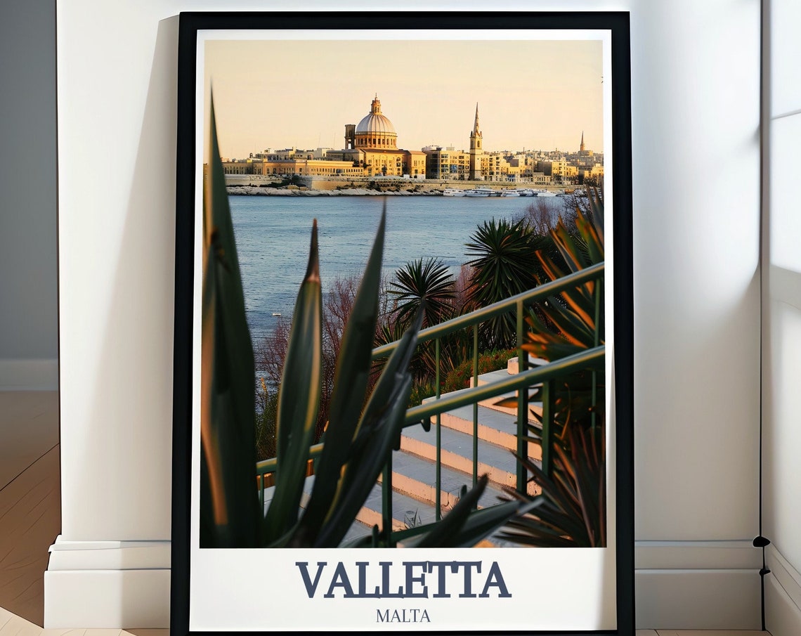 Valetta Travel Poster Basilica Of Our Lady Of Mount Carmel Travel Priint Valetta Travel Gifts And Decor Valetta Travel Gifts
