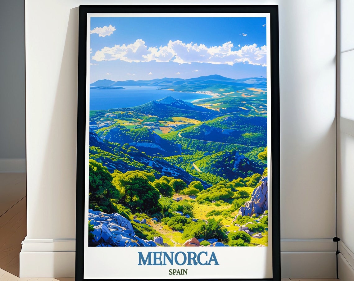 Menorca Monte Toro Panoramic Hills Coast View Travel Art Poster