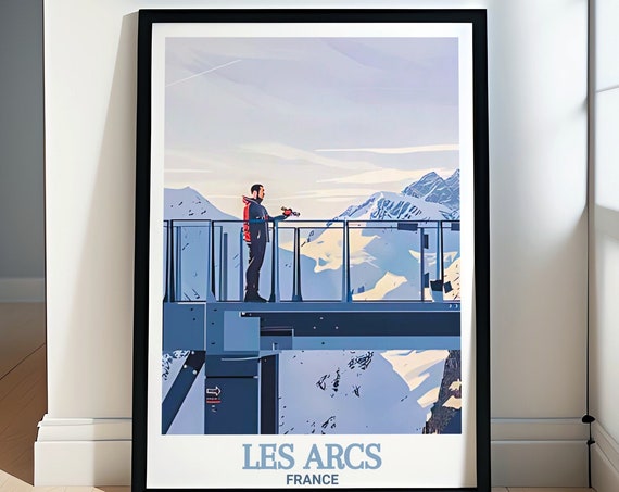 Les Arcs Travel Poster Aiguille Rouge Gifts And Art Decor Aiguille Rouge Ski Resort Art And Les Arcs Wall Decor