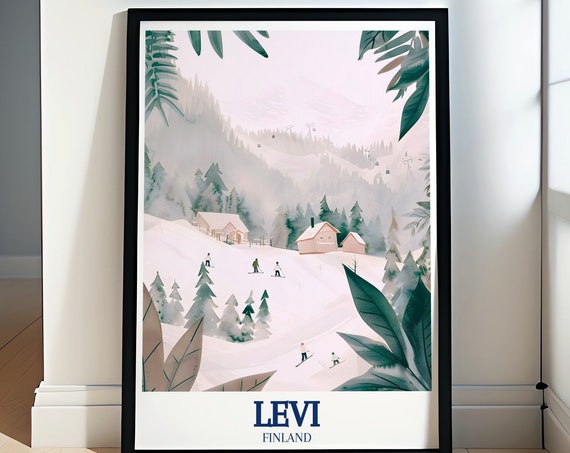 Levi Travel Poster Levi Fell Art Collection Levi Ski Resort Wall Art Collection Levi Travel Wall Art Levi Fell Travel Print