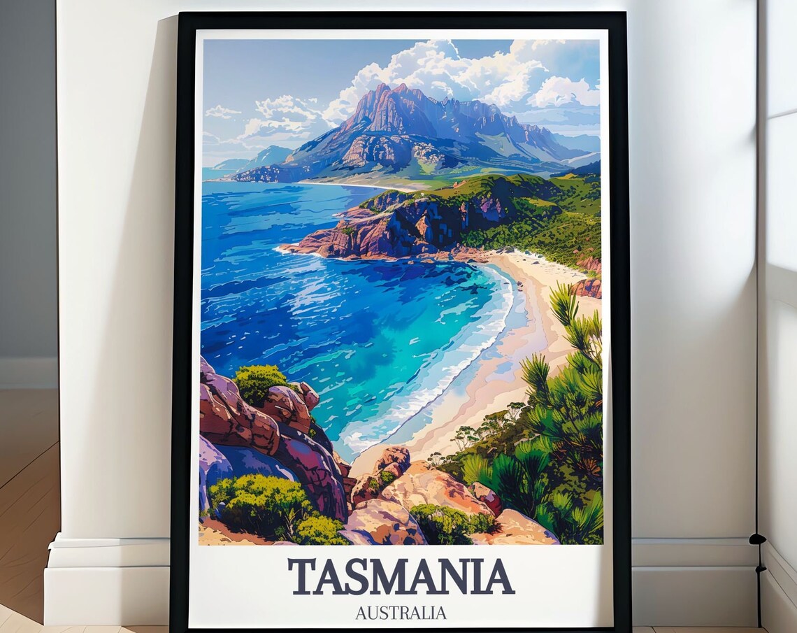 Tasmania Wineglass Bay Turquoise Coast Australia Travel Poster