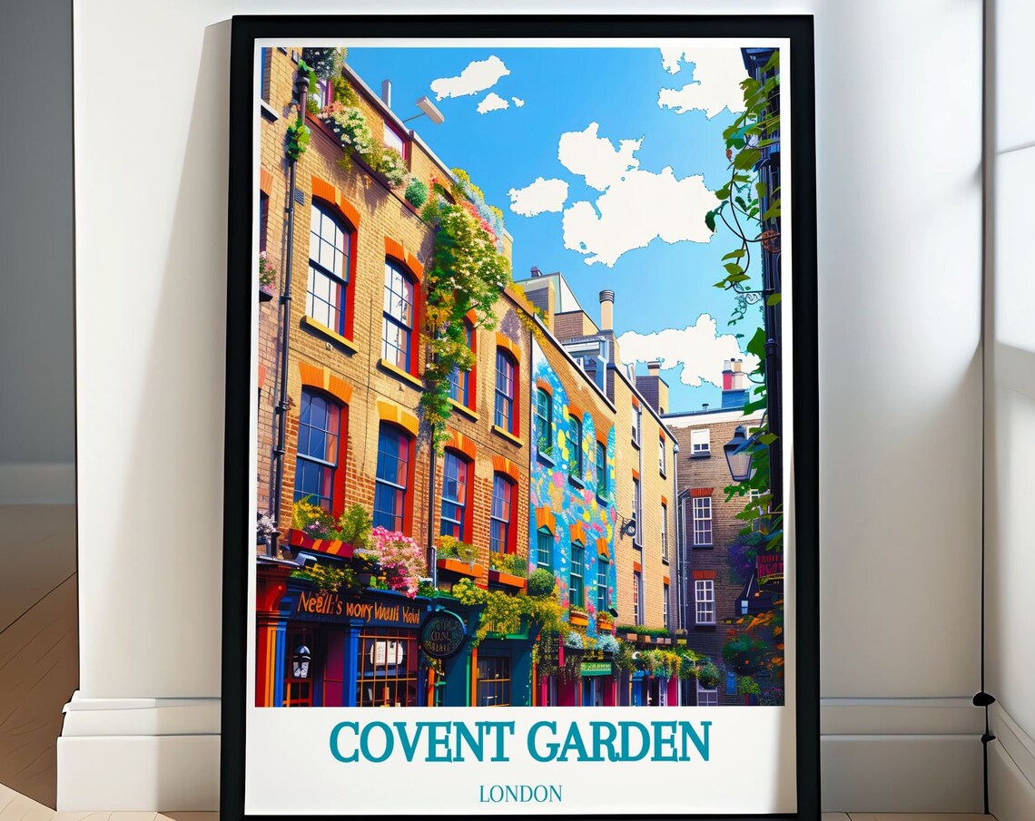 Covent Garden London Brick Buildings Flower Baskets Alley Poster