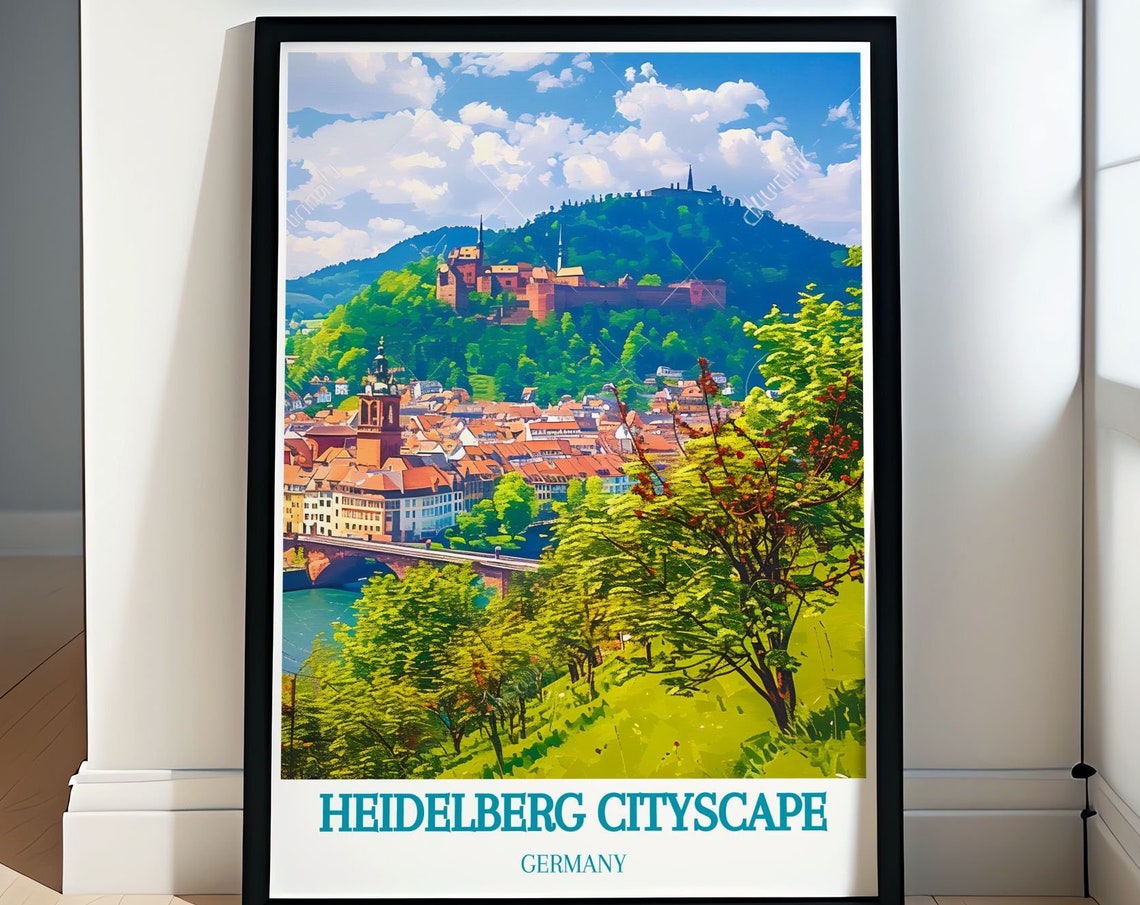 Heidelberg Germany Old Town Castle Above The Neckar River Poster