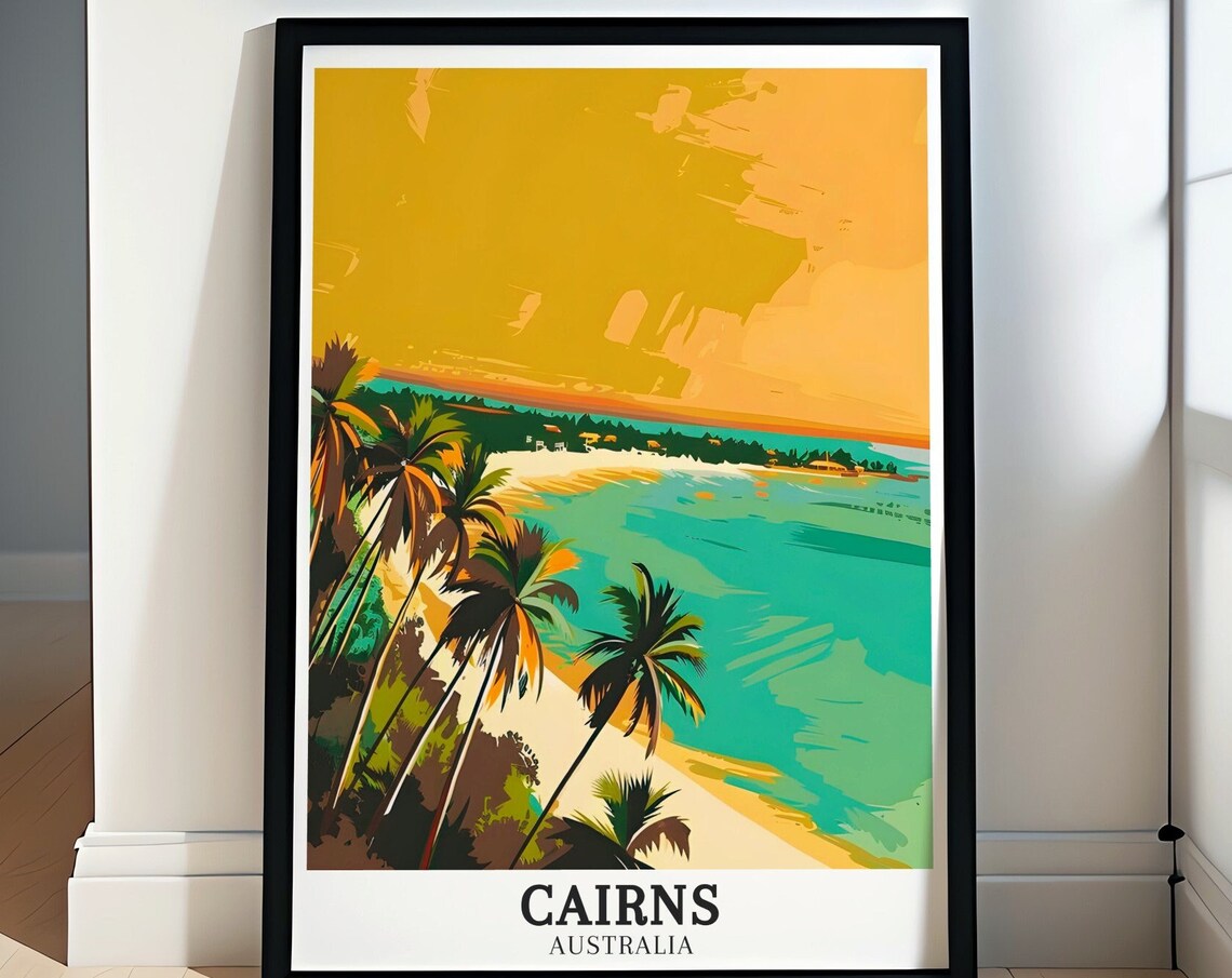 Cairns Australia Palm Cove Tropical Golden Beach Sunset Poster