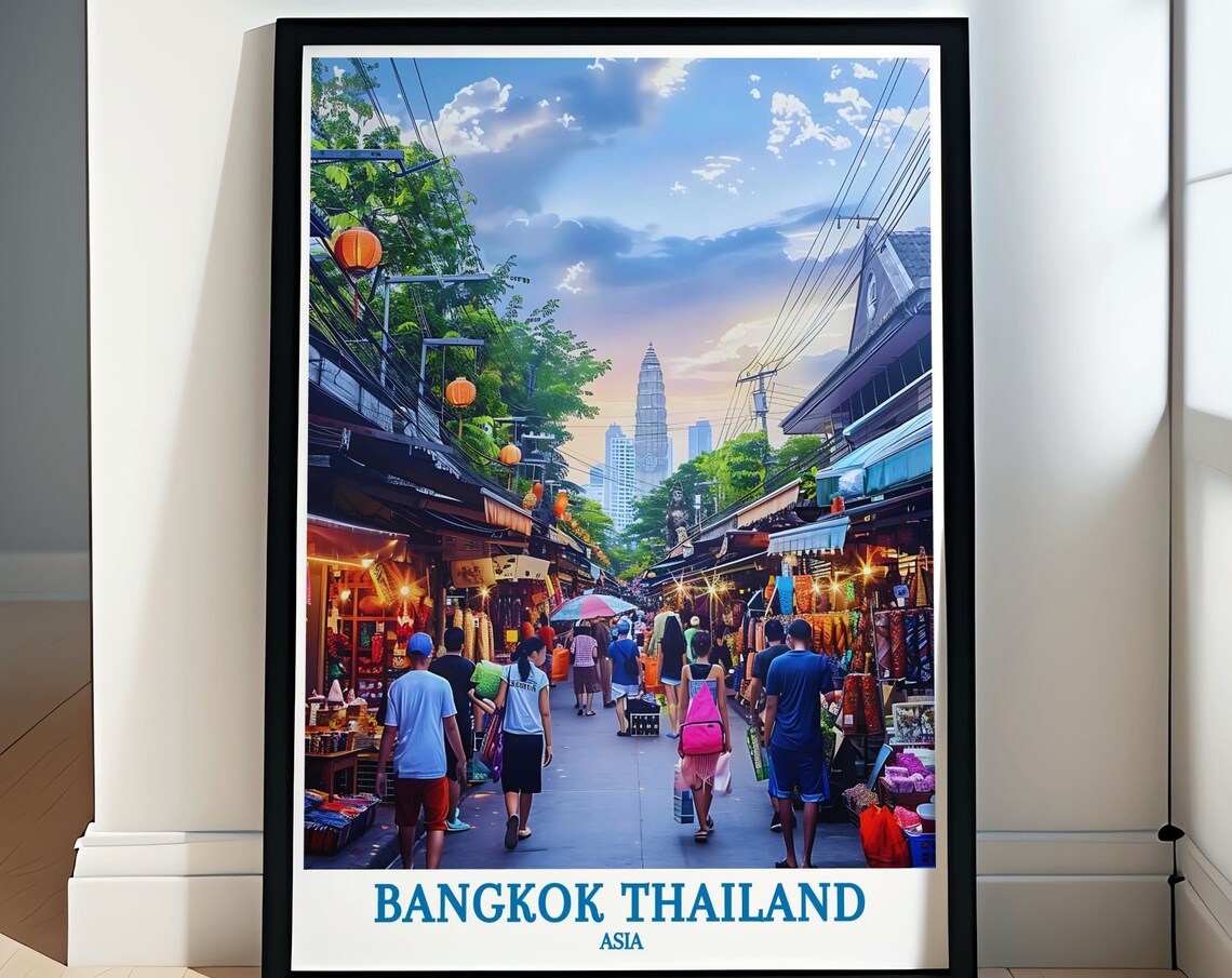 Bangkok Thailand Chatuchak Weekend Market Street Scene Poster
