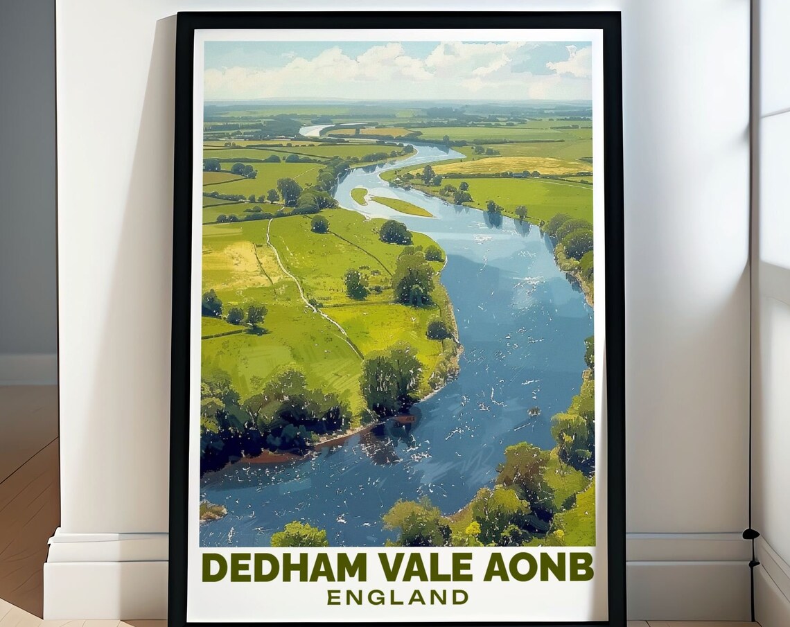 Dedham Vale Aerial River View Constable Country England Poster