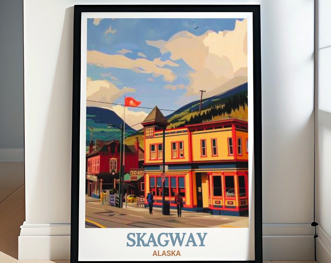 Skagway Travel Poster, Klondike Gold Rush Park